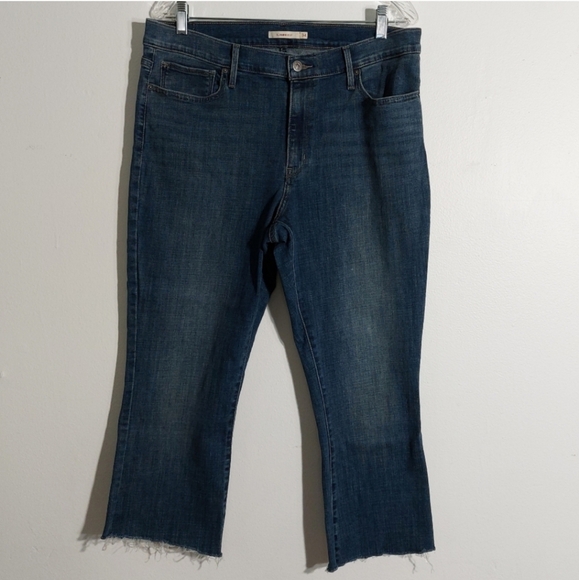 Levi's Blue Denim Cutoff Raw Edge Hem  Jeans Size 34 - Picture 1 of 8